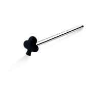 Enameled Silver Club Shaped Straight Nose Stud NSKA-356CL